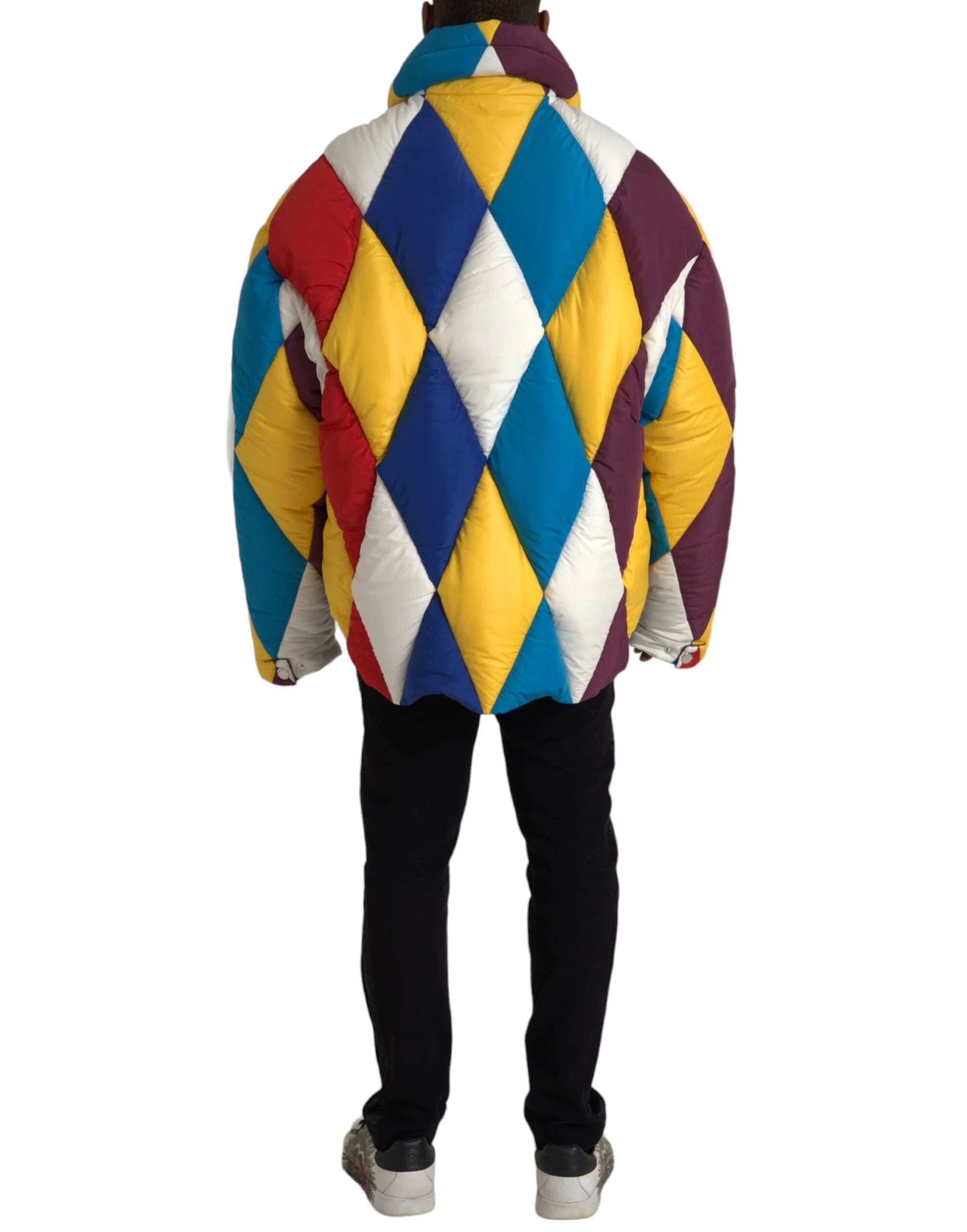 Dolce & Gabbana Multicolor Windbreaker Puffer Jacket Men by Dolce & Gabbana