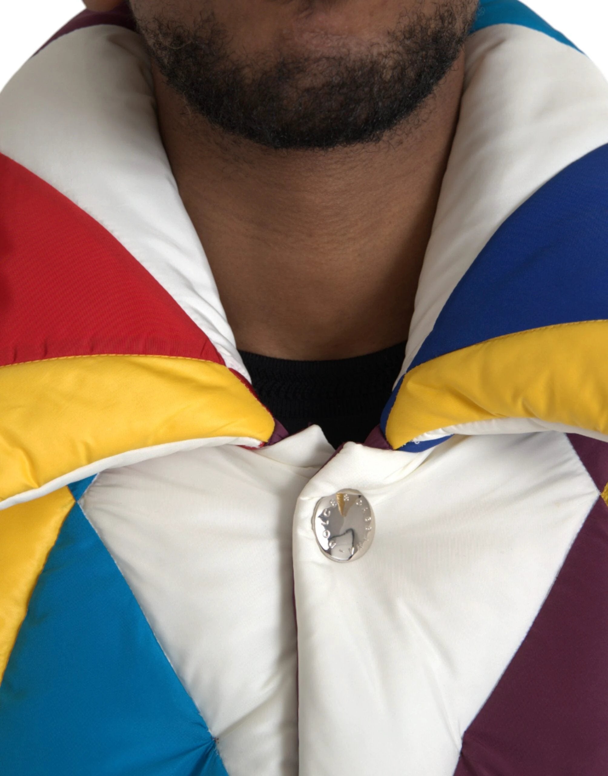 Dolce & Gabbana Multicolor Windbreaker Puffer Jacket Men by Dolce & Gabbana