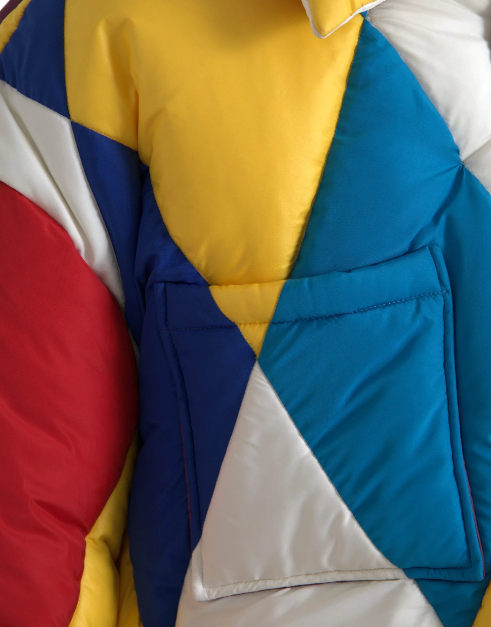 Dolce & Gabbana Multicolor Windbreaker Puffer Jacket Men by Dolce & Gabbana