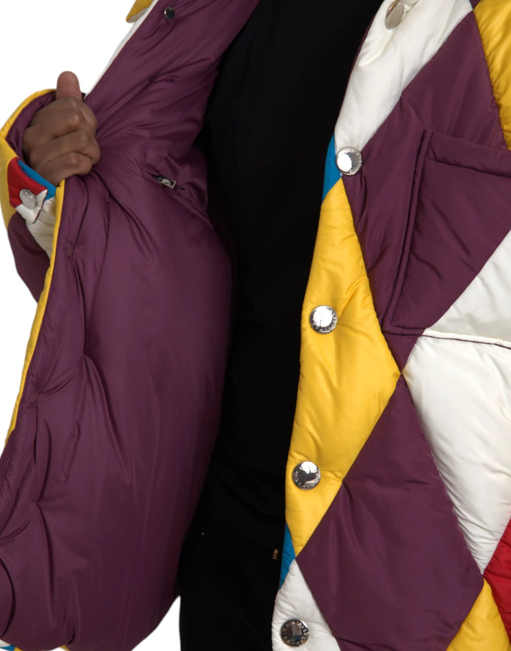 Dolce & Gabbana Multicolor Windbreaker Puffer Jacket Men by Dolce & Gabbana