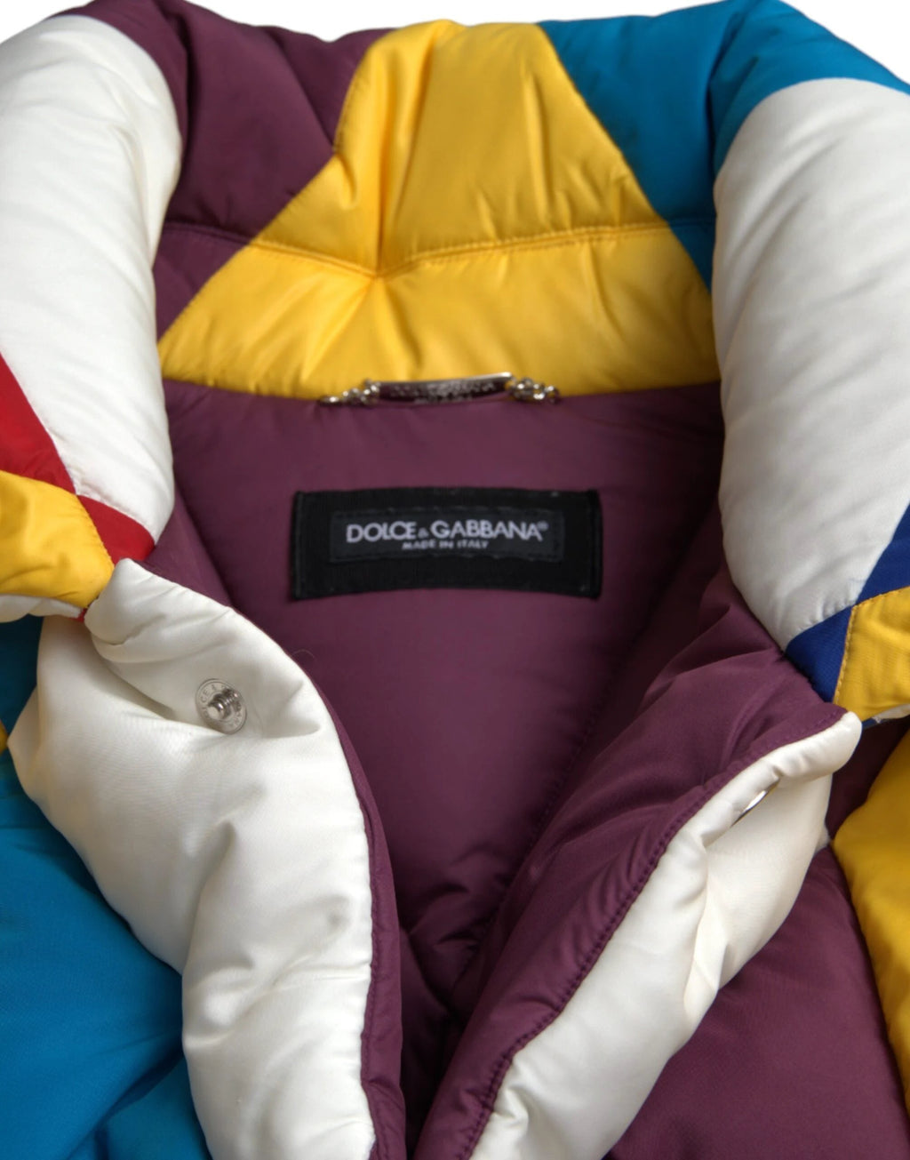 Dolce & Gabbana Multicolor Windbreaker Puffer Jacket Men by Dolce & Gabbana