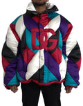 Dolce & Gabbana Multicolor Logo Windbreaker Puffer Jacket by Dolce & Gabbana