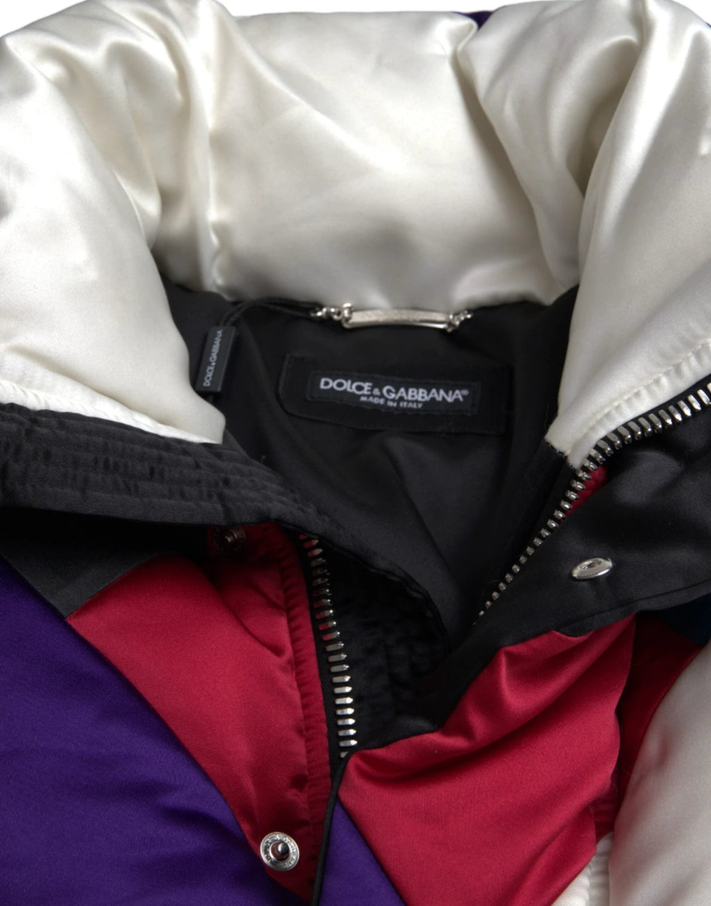 Dolce & Gabbana Multicolor Logo Windbreaker Puffer Jacket by Dolce & Gabbana