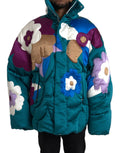 Dolce & Gabbana Multicolor Floral Windbreaker Puffer Jacket by Dolce & Gabbana