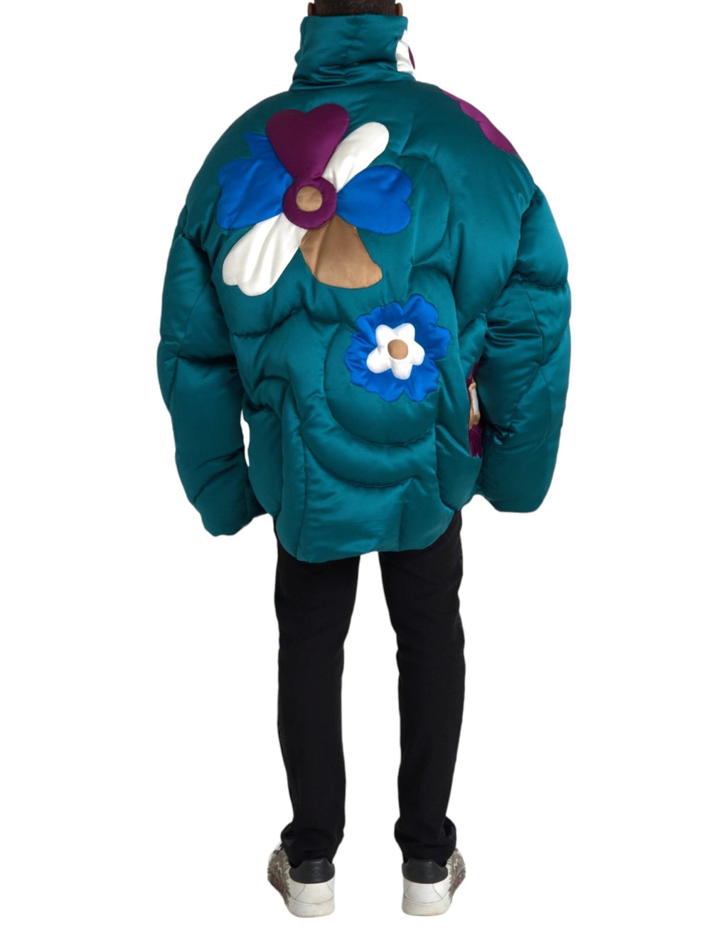 Dolce & Gabbana Multicolor Floral Windbreaker Puffer Jacket by Dolce & Gabbana