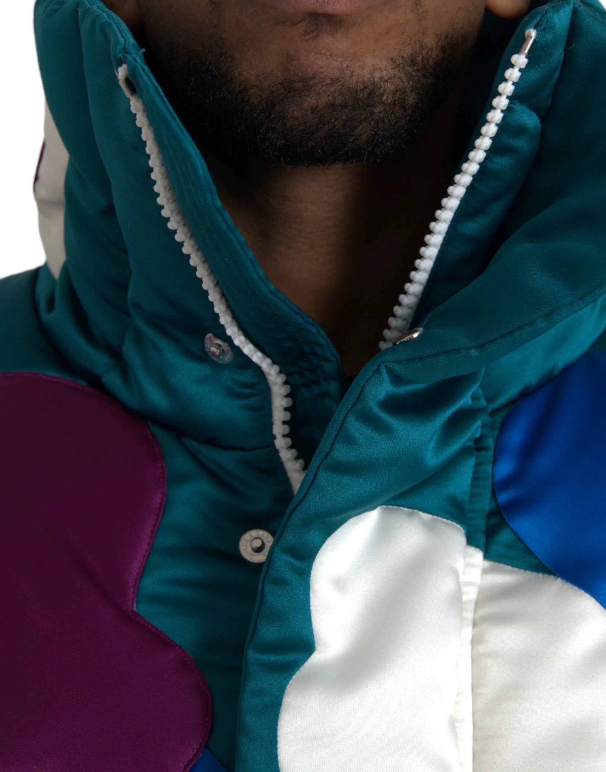 Dolce & Gabbana Multicolor Floral Windbreaker Puffer Jacket by Dolce & Gabbana
