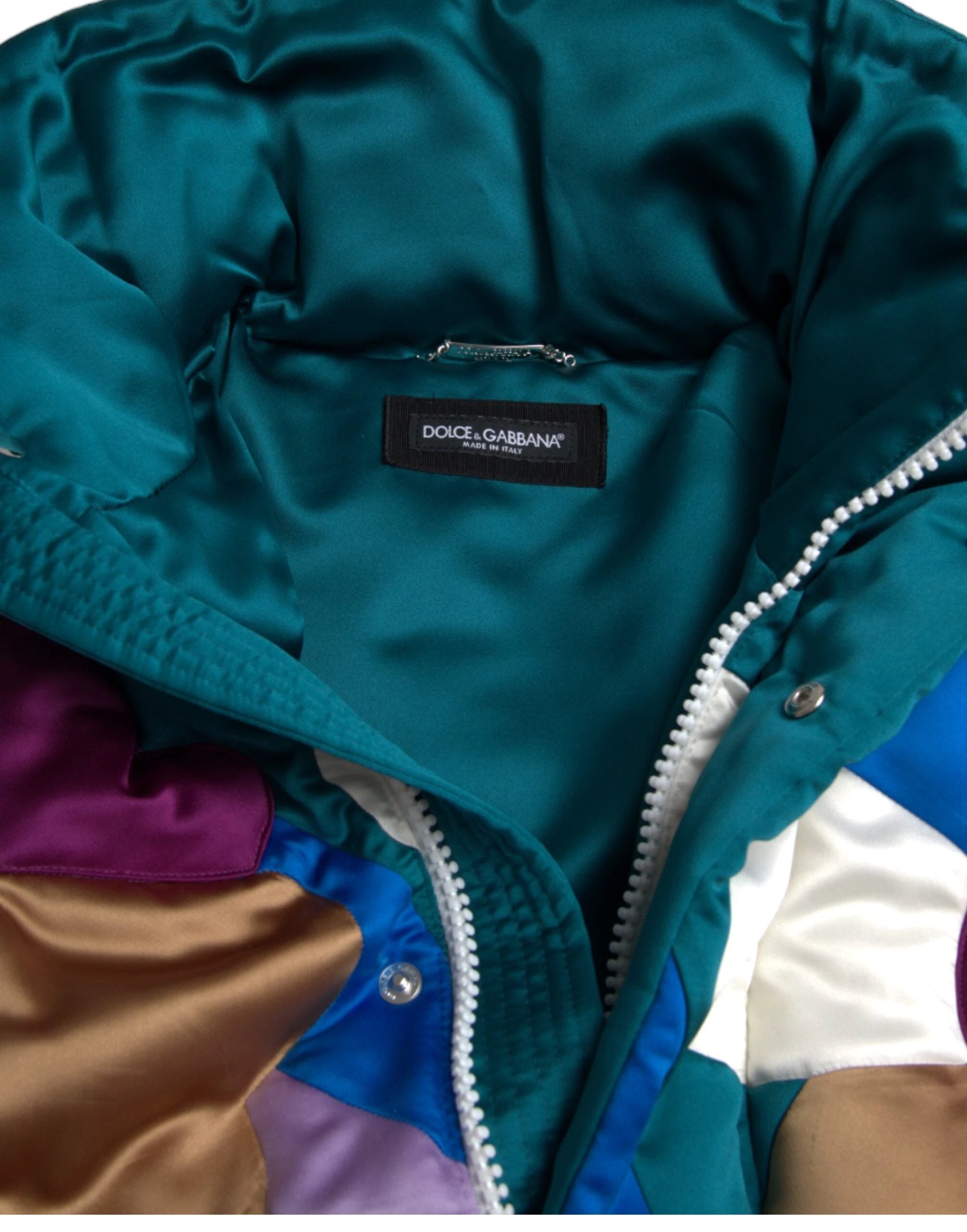 Dolce & Gabbana Multicolor Floral Windbreaker Puffer Jacket by Dolce & Gabbana