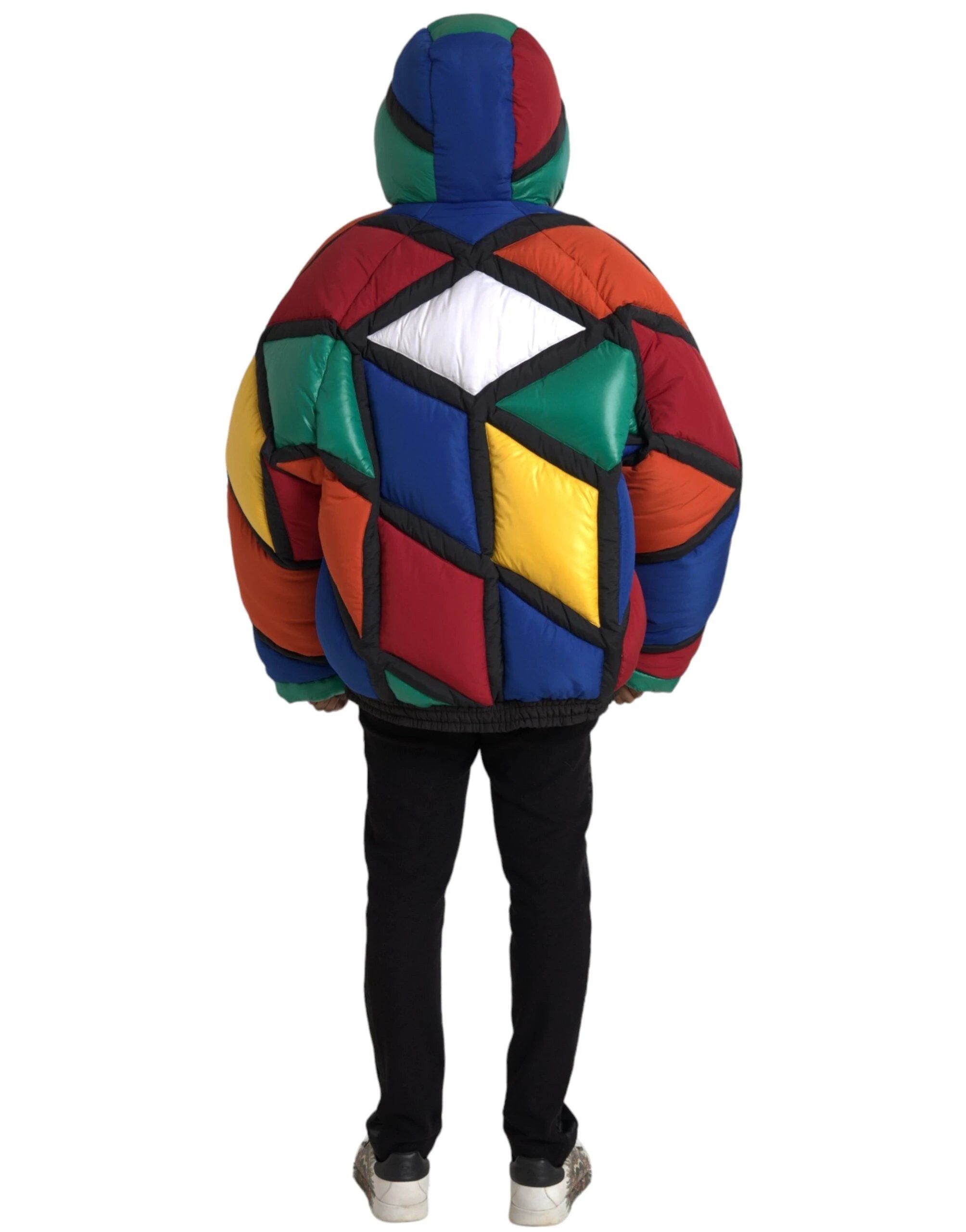 Dolce & Gabbana Multicolor Quilted Hooded Puffer Jacket by Dolce & Gabbana