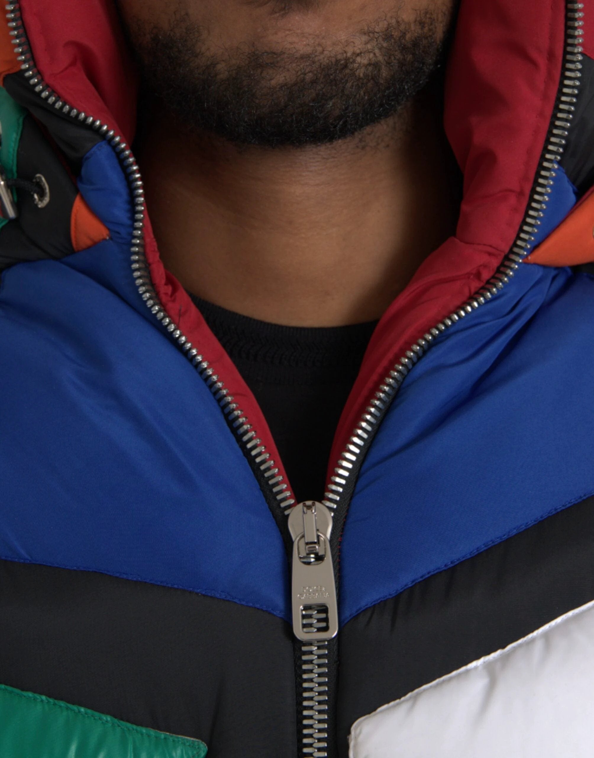 Dolce & Gabbana Multicolor Quilted Hooded Puffer Jacket by Dolce & Gabbana