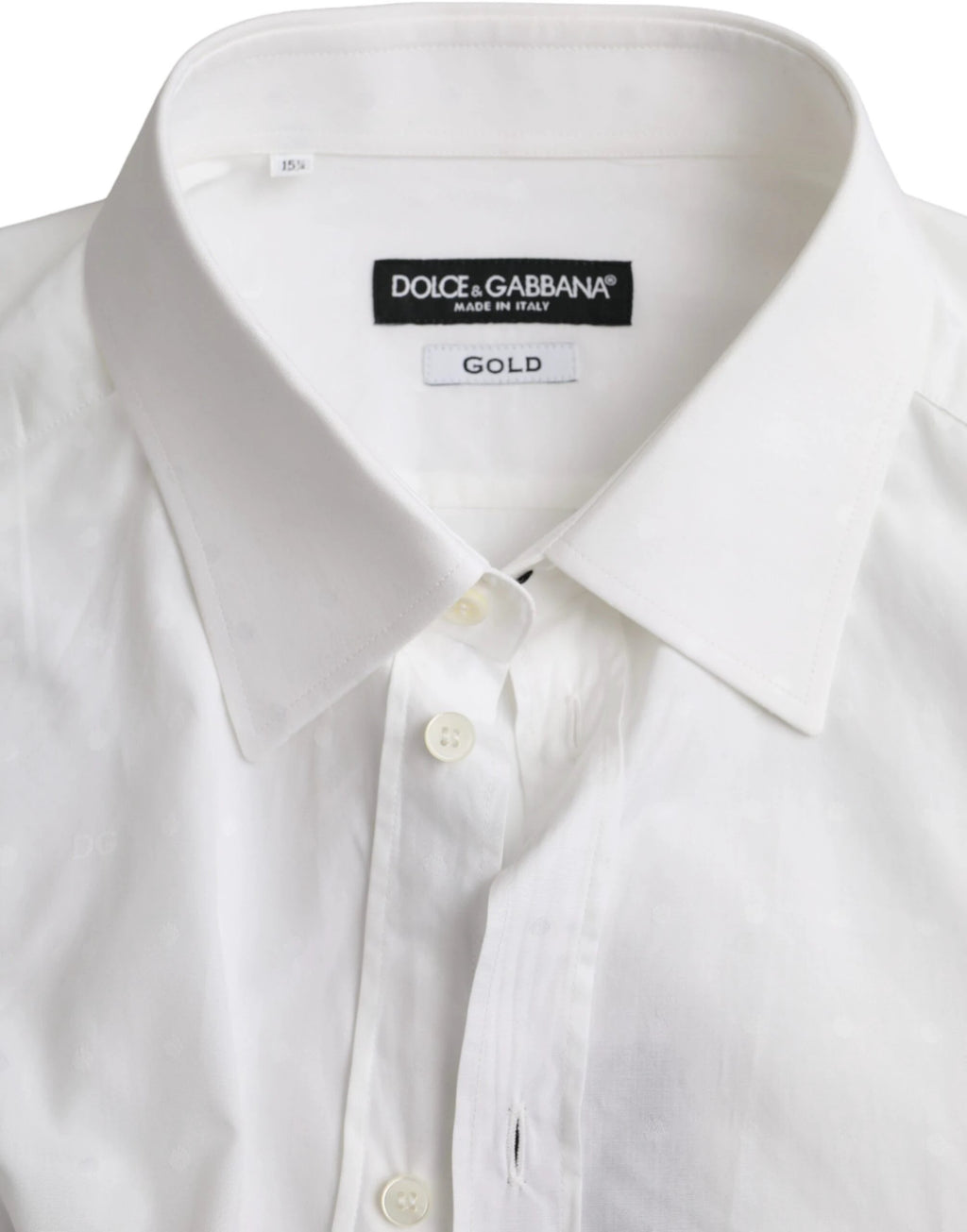 Dolce & Gabbana White Logo Cotton Men Dress GOLD Shirt by Dolce & Gabbana