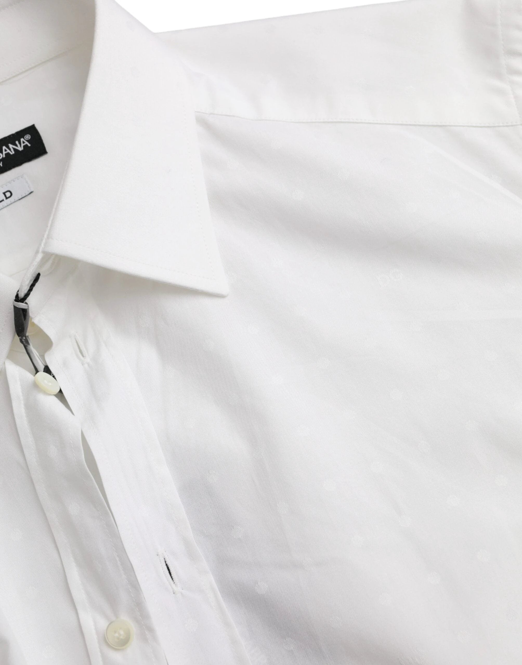 Dolce & Gabbana White Logo Cotton Men Dress GOLD Shirt by Dolce & Gabbana