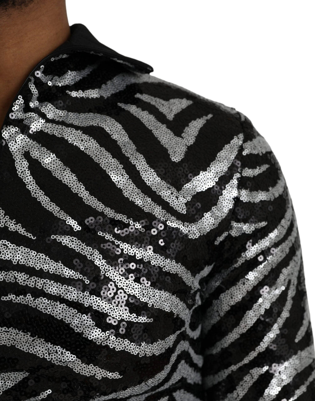Dolce & Gabbana Black Silver Sequined Polyester Sweater by Dolce & Gabbana