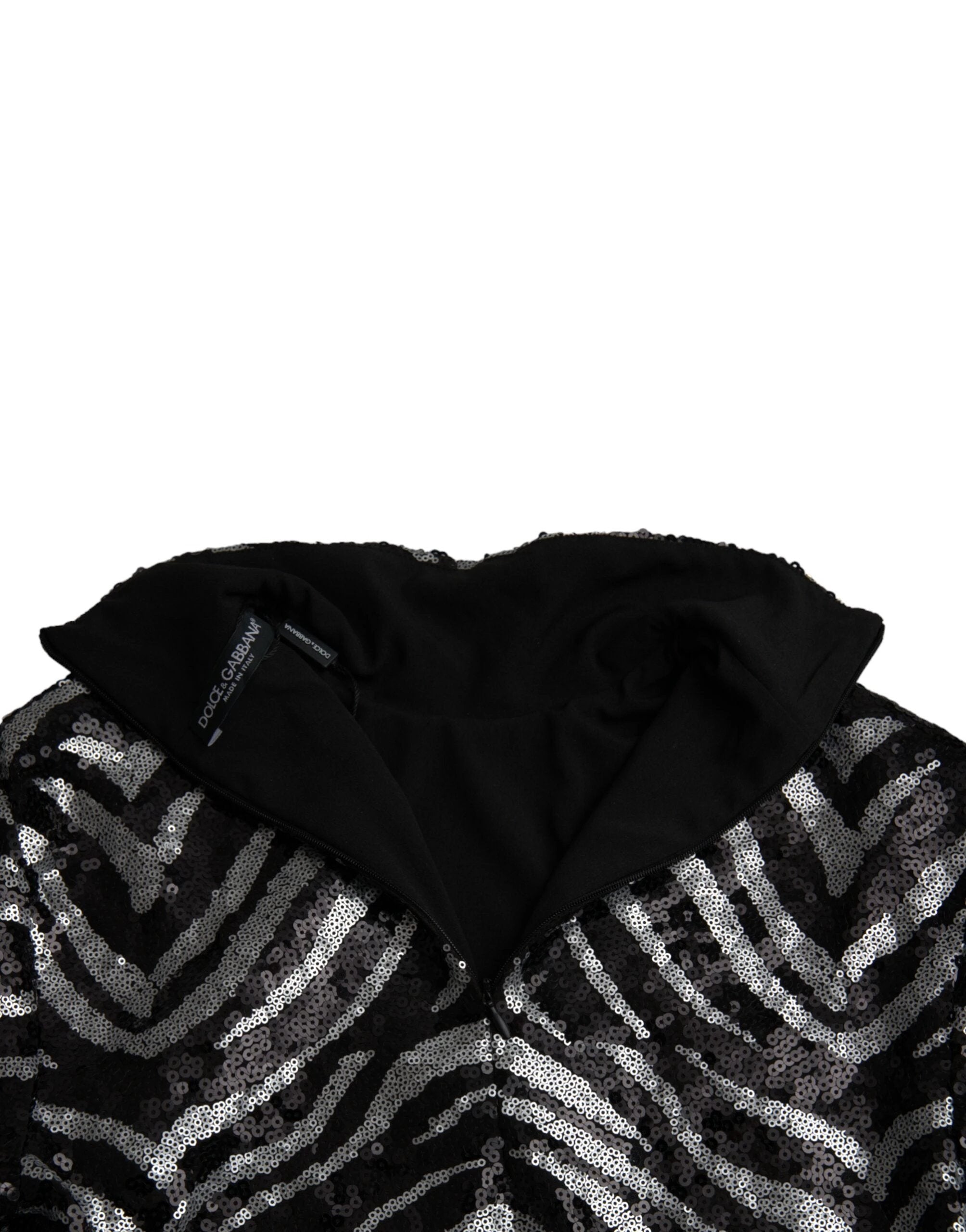 Dolce & Gabbana Black Silver Sequined Polyester Sweater by Dolce & Gabbana