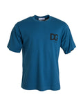 T-shirt Dolce &amp; Gabbana bleu à logo, col rond et manches courtes
