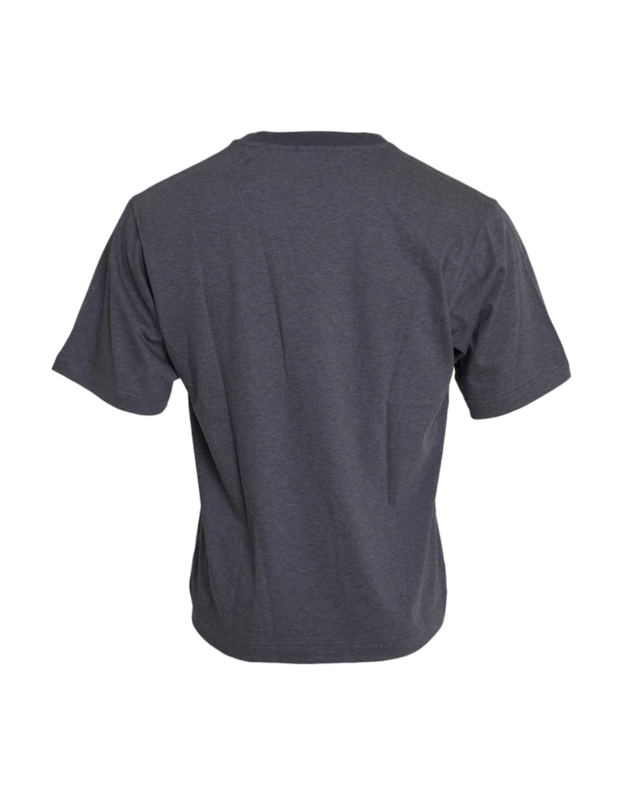 Dolce & Gabbana Gray Cotton Round Neck Short Sleeve T-shirt by Dolce & Gabbana
