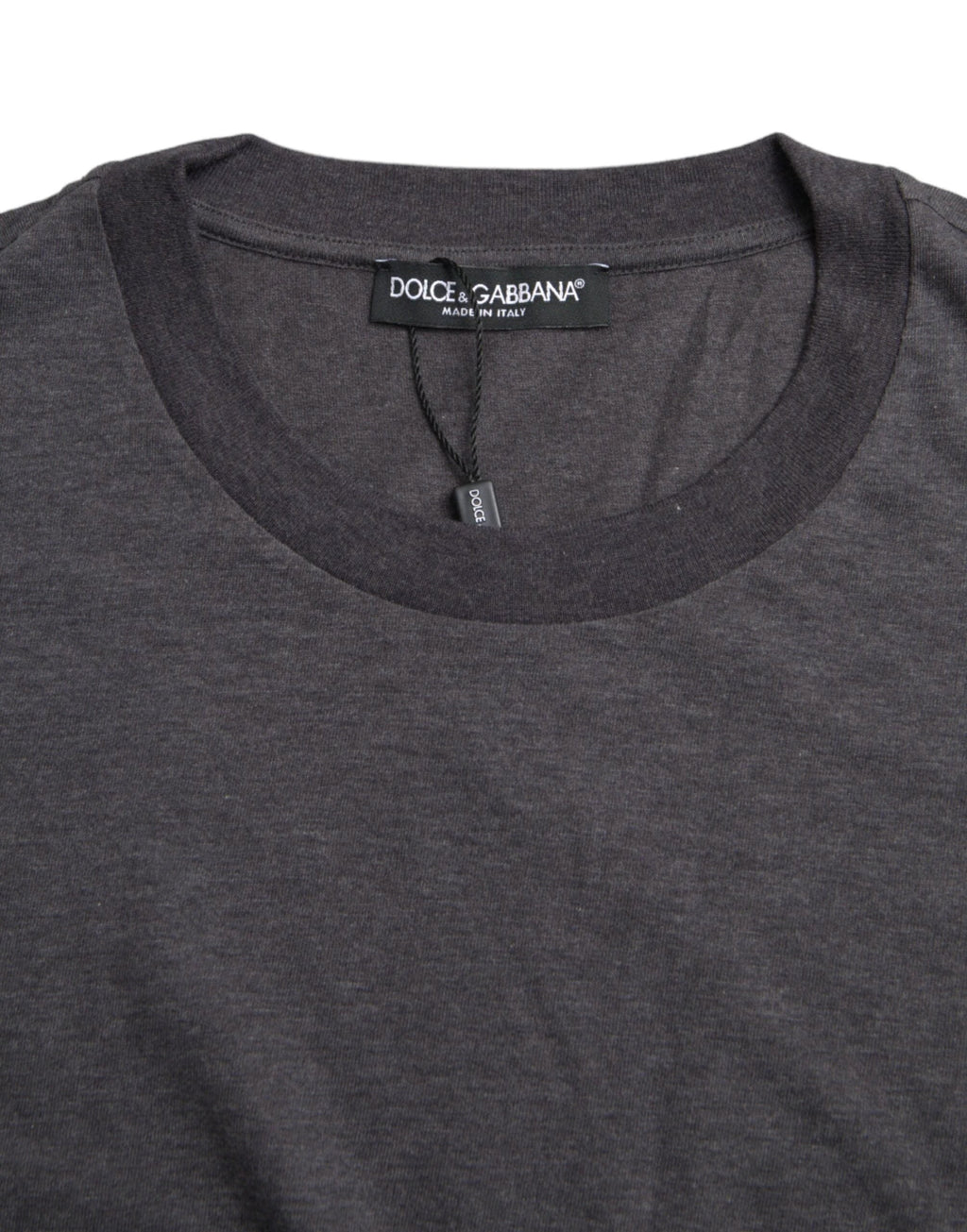 Dolce & Gabbana Gray Cotton Round Neck Short Sleeve T-shirt by Dolce & Gabbana