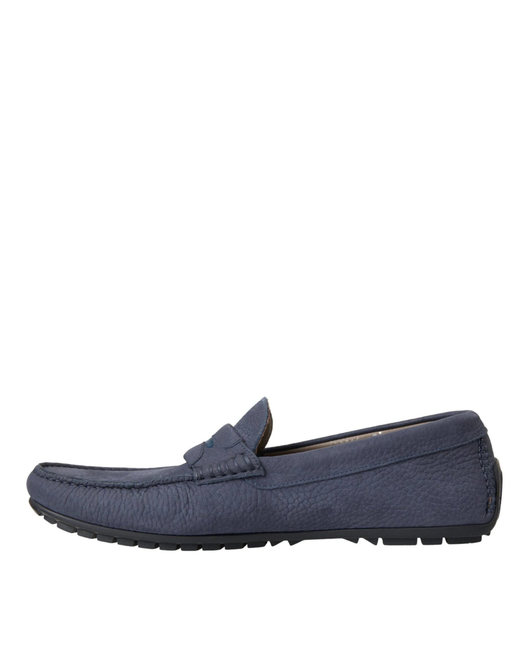 Dolce & Gabbana Blue Calf Leather Slip On Moccasin Shoes by Dolce & Gabbana