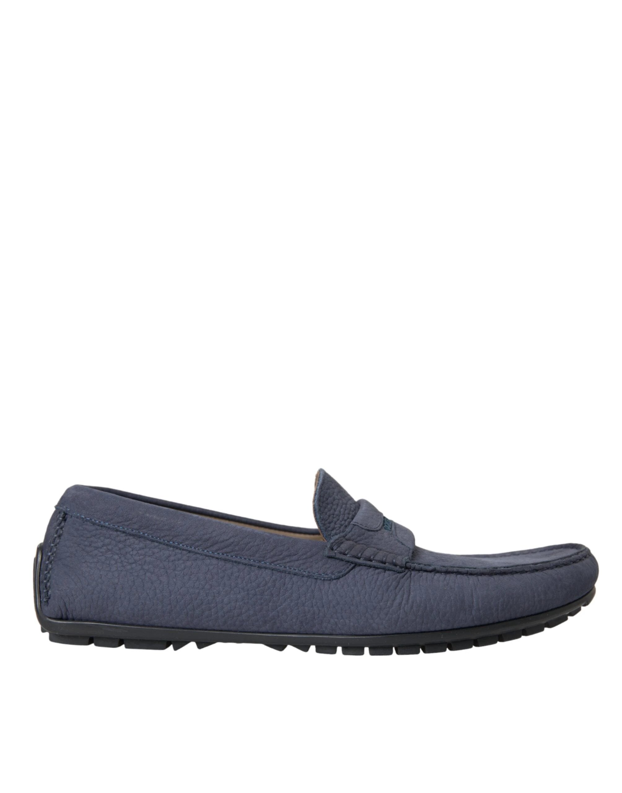 Dolce & Gabbana Blue Calf Leather Slip On Moccasin Shoes by Dolce & Gabbana