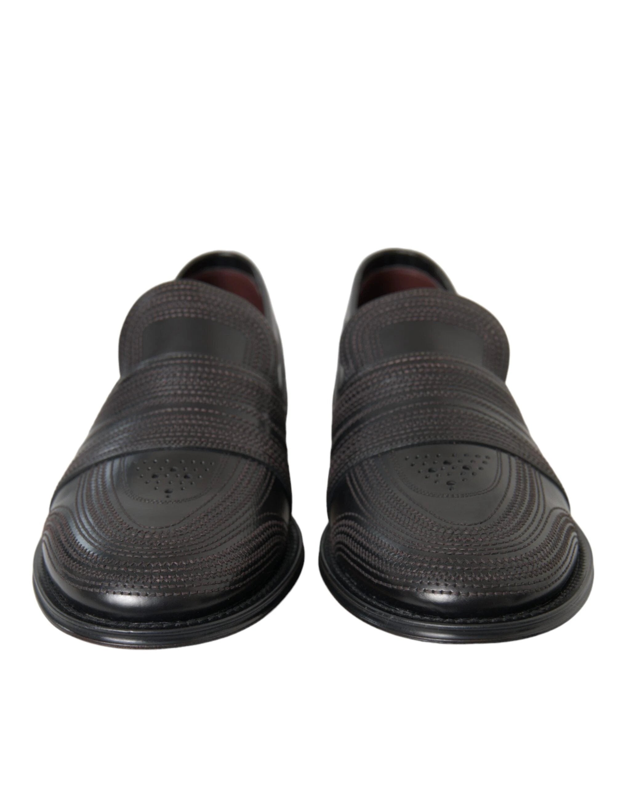 Dolce & Gabbana Black Brown Leather Loafer Men Dress Shoes by Dolce & Gabbana