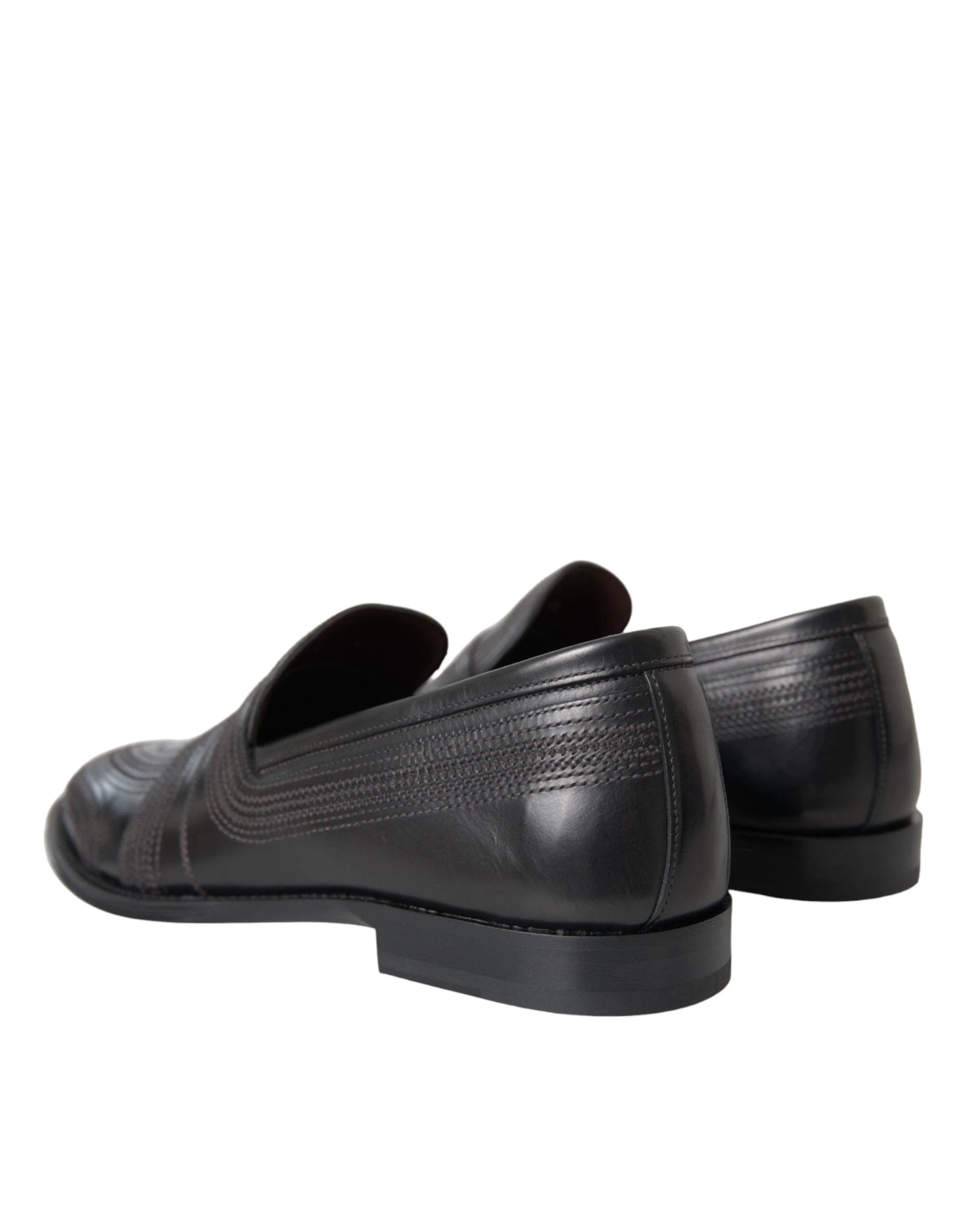 Dolce & Gabbana Black Brown Leather Loafer Men Dress Shoes by Dolce & Gabbana