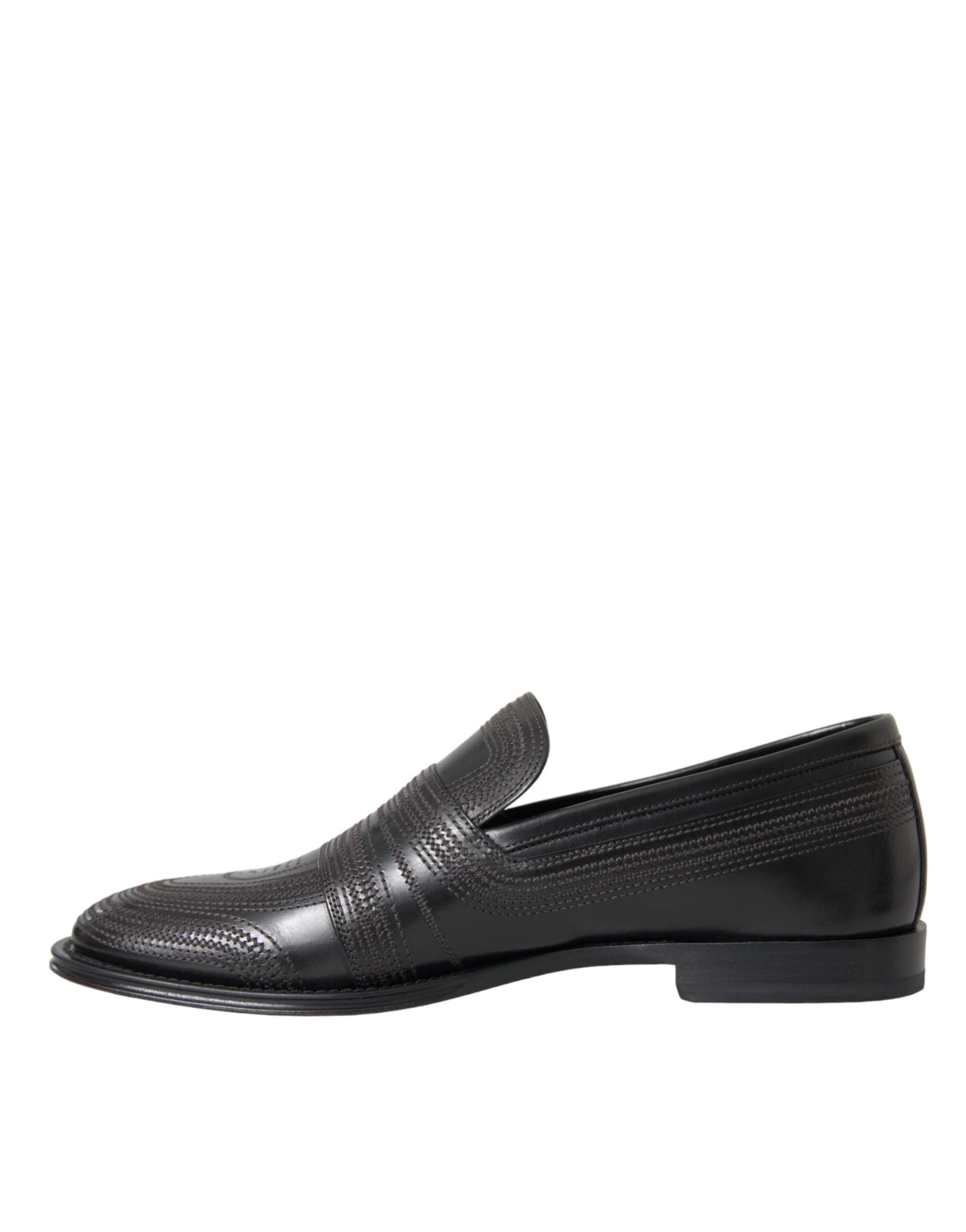 Dolce & Gabbana Black Brown Leather Loafer Men Dress Shoes by Dolce & Gabbana