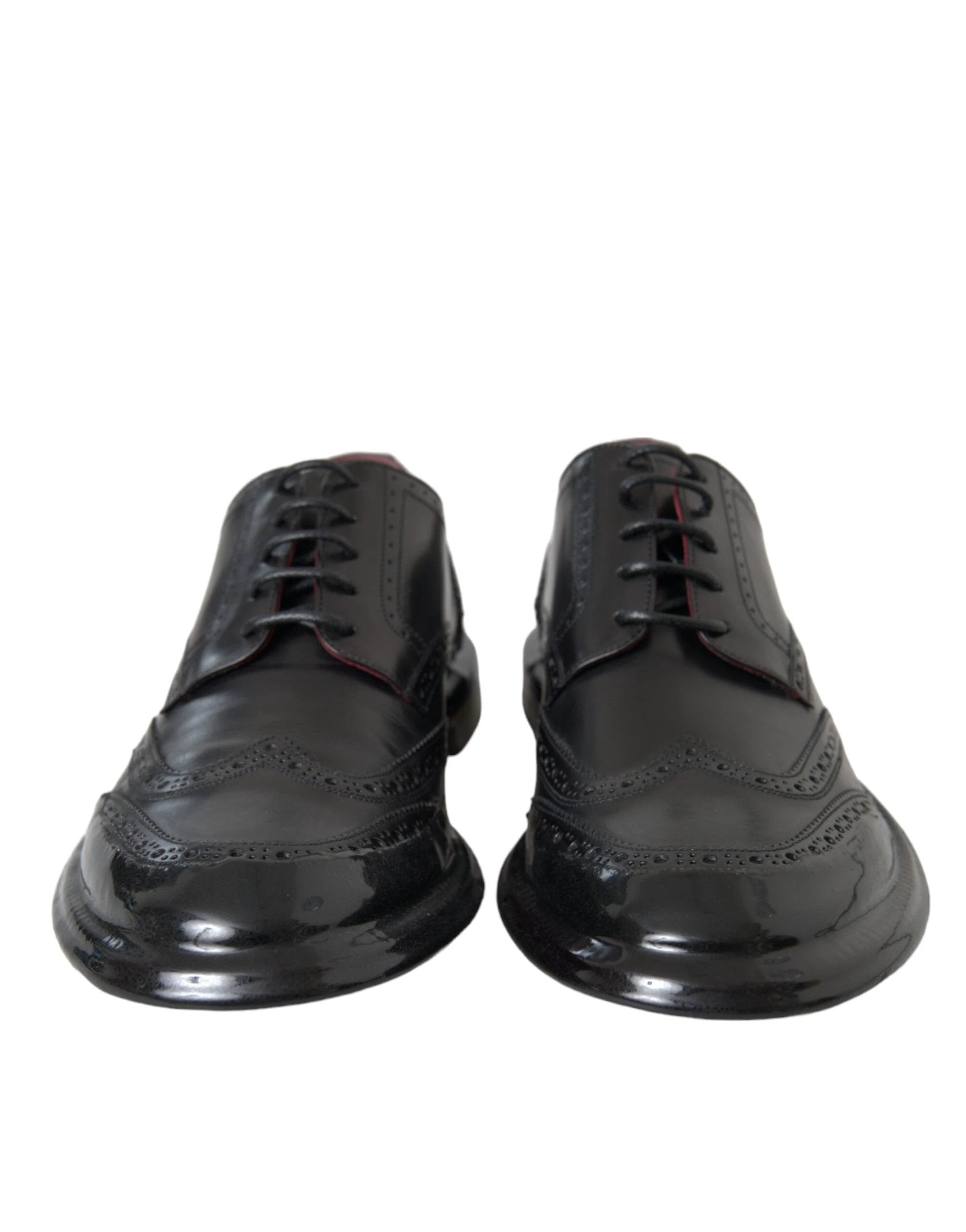 Dolce & Gabbana Black Leather Oxford Wingtip Formal Men Shoes by Dolce & Gabbana