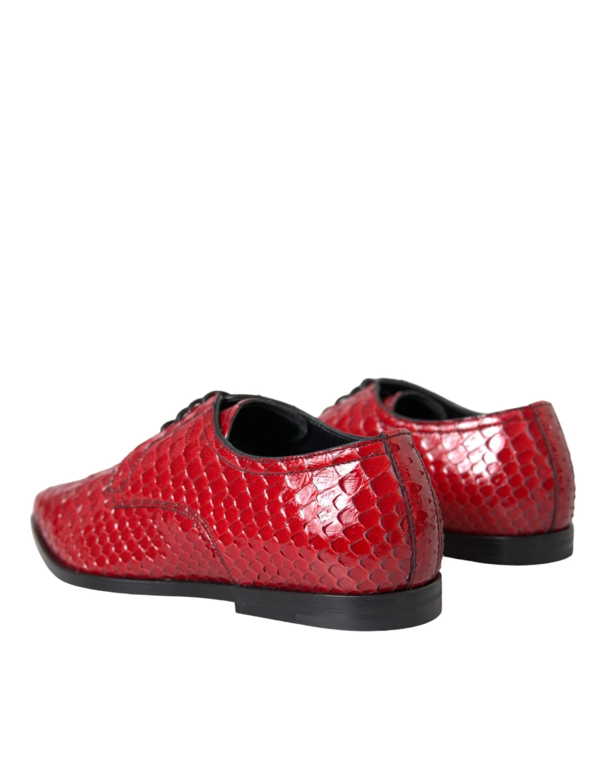 Dolce & Gabbana Red Textured Varnished Derby Men Formal Shoes by Dolce & Gabbana