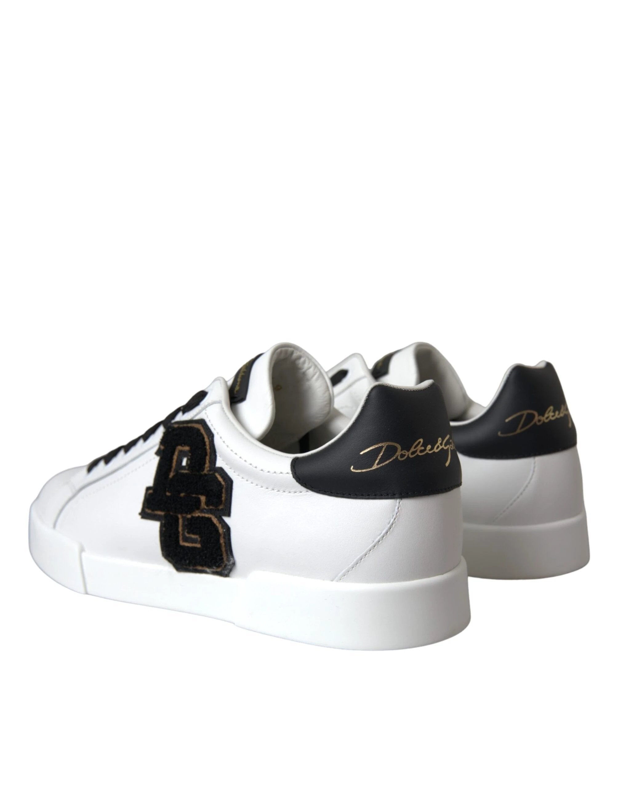 Dolce & Gabbana White Leather DG Logo Casual Low Top Sneakers Shoes by Dolce & Gabbana