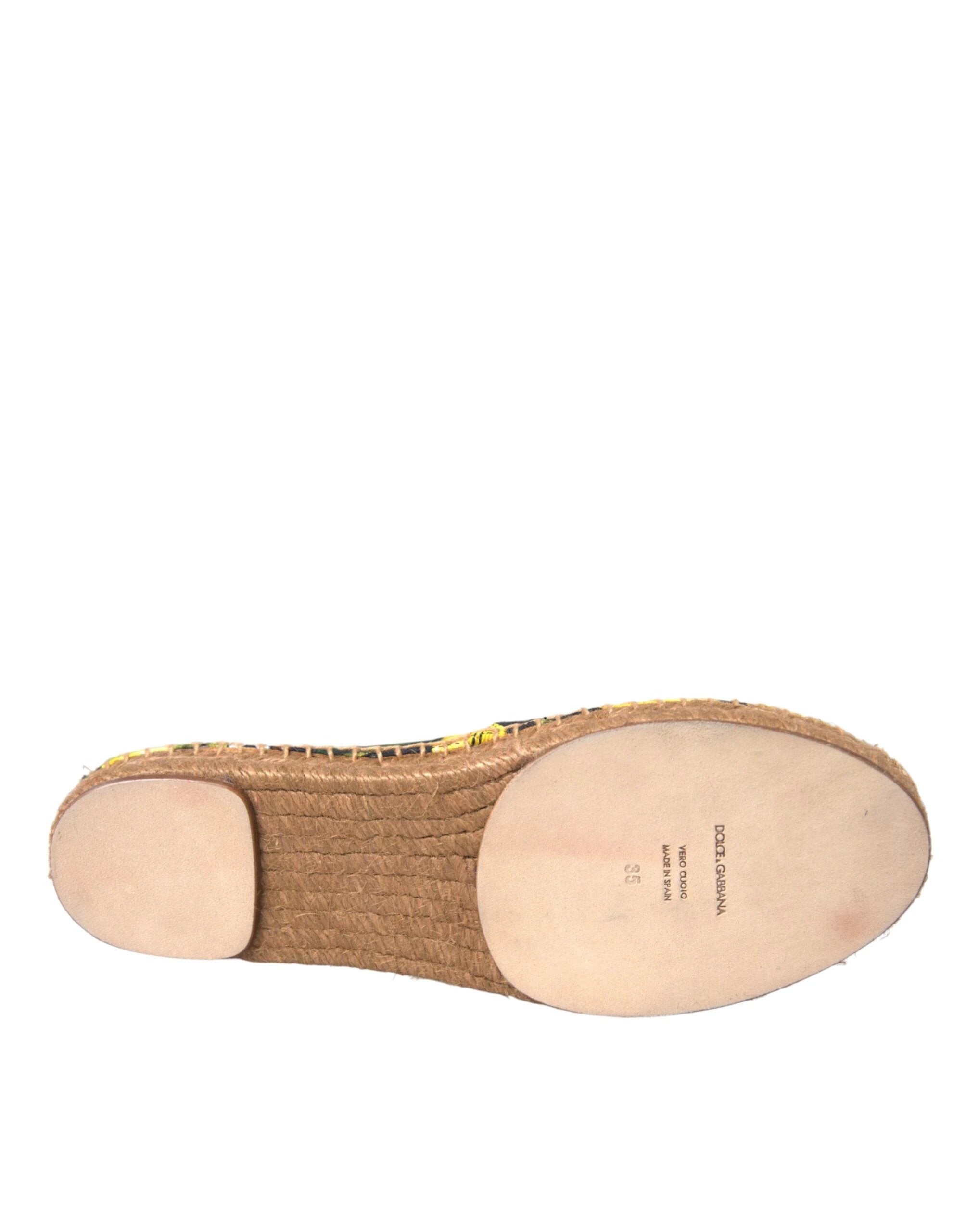 Dolce & Gabbana Multicolor Lemon Slip On Espadrilles Shoes by Dolce & Gabbana