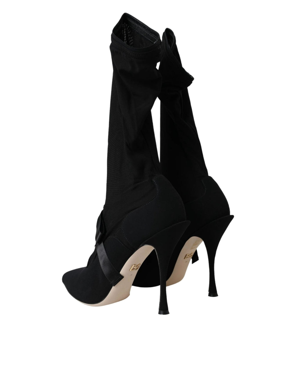 Dolce & Gabbana Black Stiletto Heels Mid Calf Boots Shoes by Dolce & Gabbana
