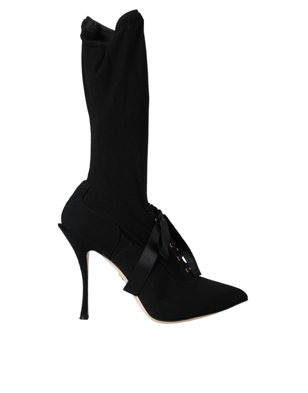 Dolce & Gabbana Black Stiletto Heels Mid Calf Boots Shoes by Dolce & Gabbana