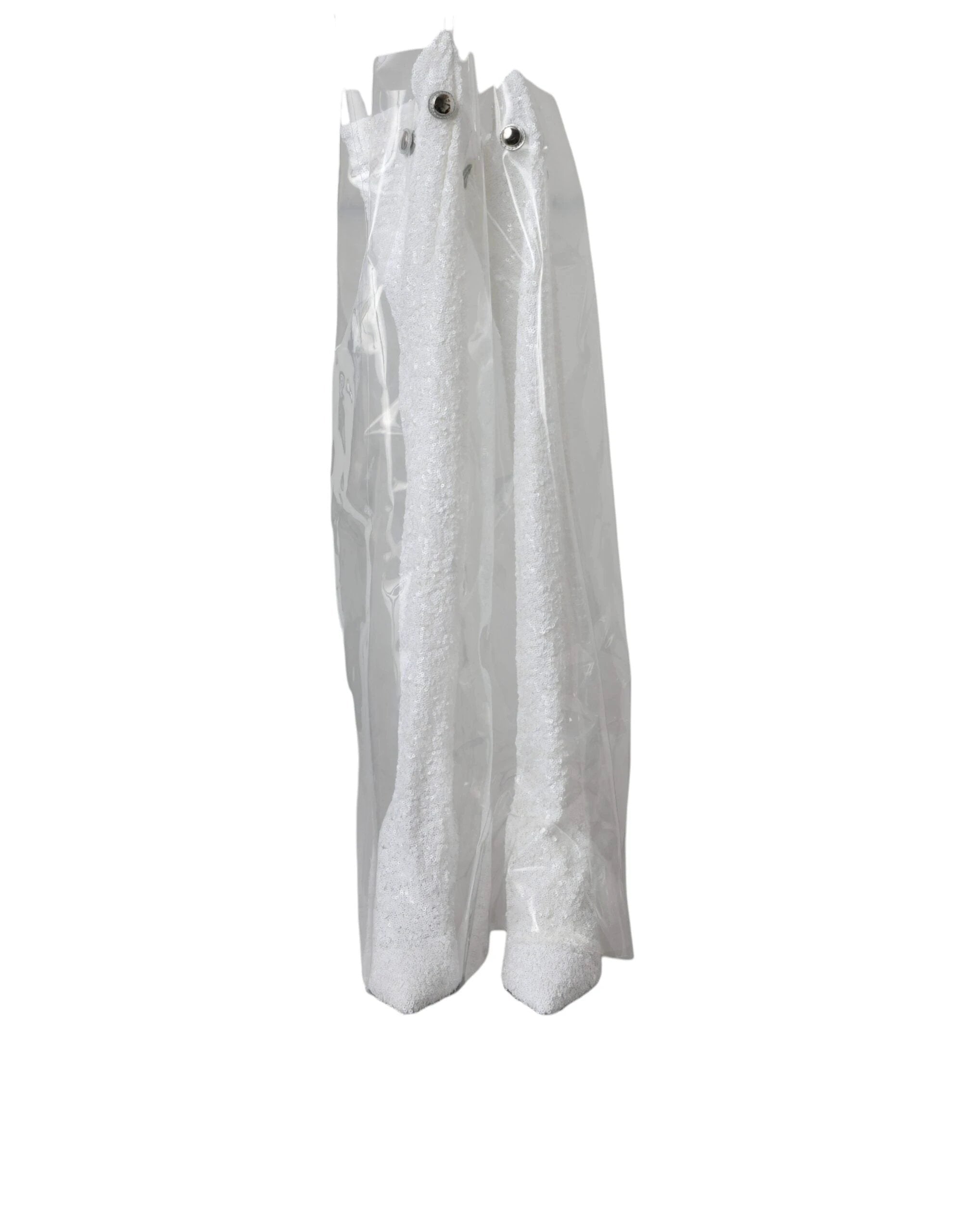 Dolce & Gabbana White Heels Stiletto Knee High Boots Shoes by Dolce & Gabbana