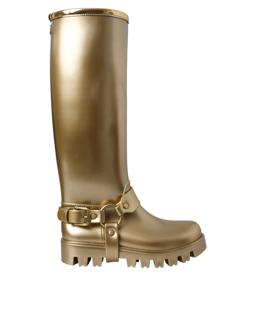 Dolce & Gabbana Metallic Gold Rubber PVC Rain Boots Shoes by Dolce & Gabbana