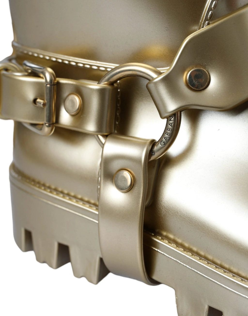 Dolce & Gabbana Metallic Gold Rubber PVC Rain Boots Shoes by Dolce & Gabbana