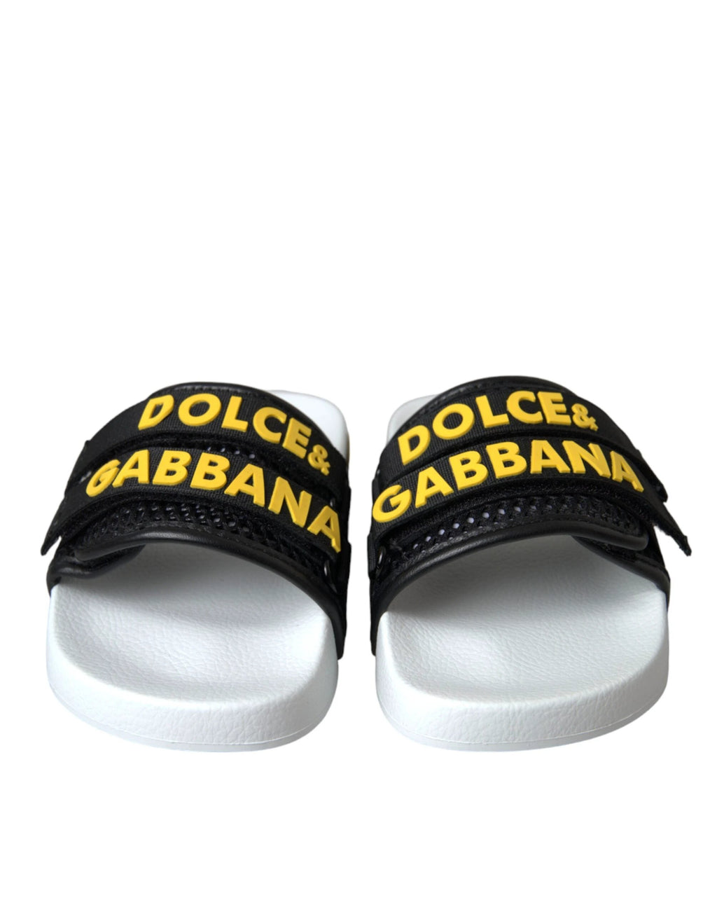 Dolce & Gabbana White Black Logo Beachwear Flats Sandals Shoes by Dolce & Gabbana
