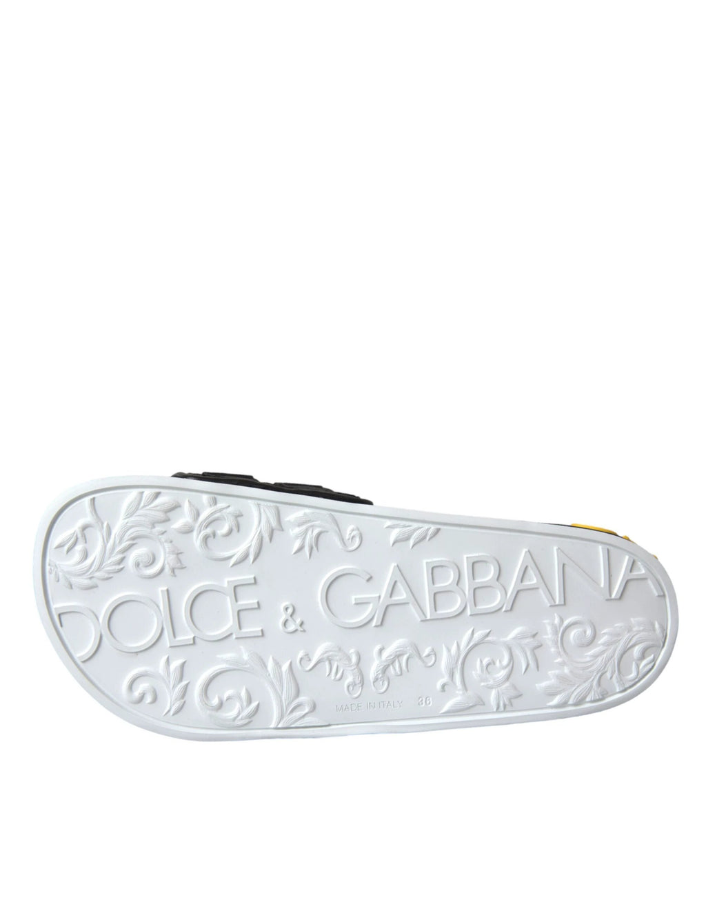 Dolce & Gabbana White Black Logo Beachwear Flats Sandals Shoes by Dolce & Gabbana