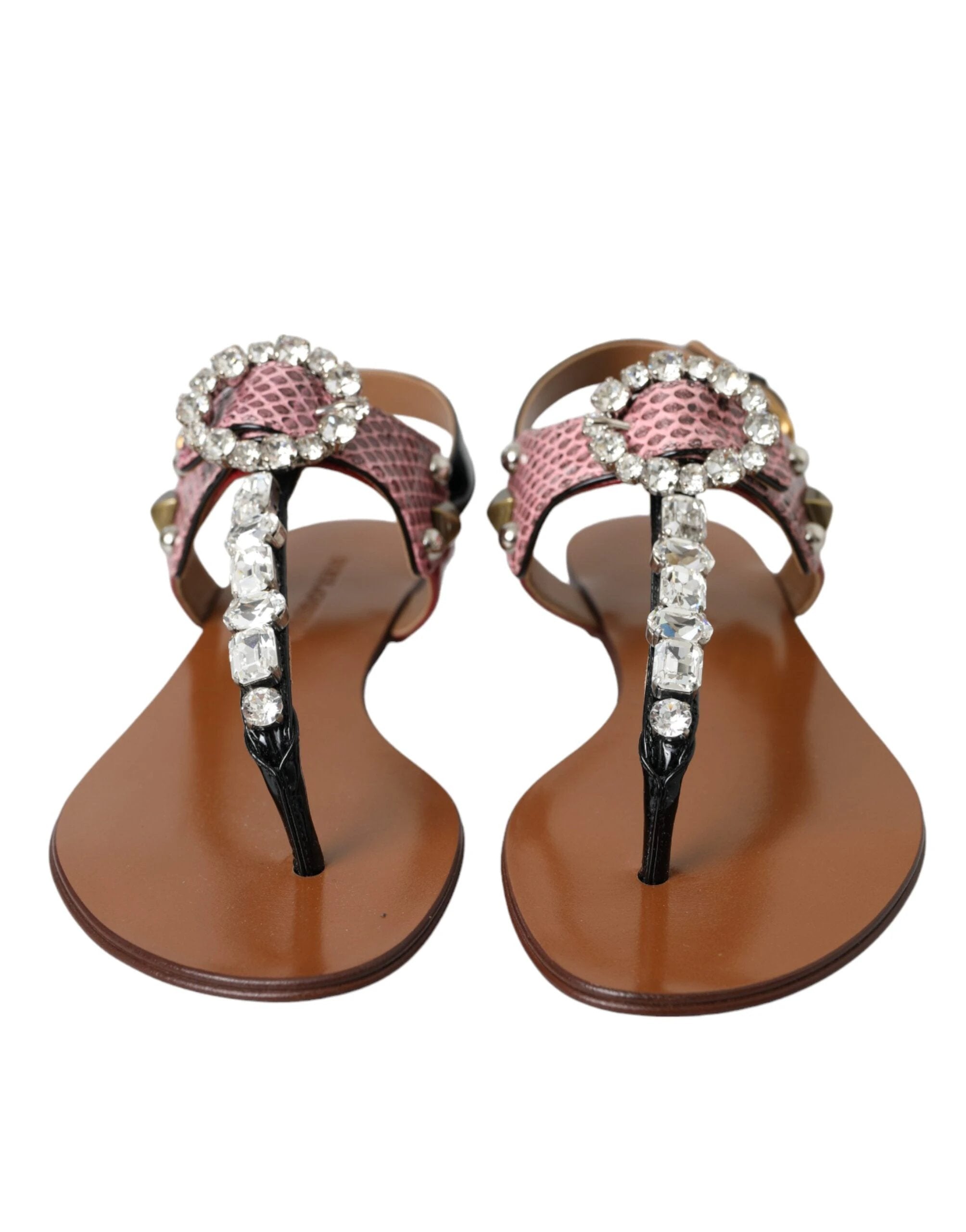 Dolce & Gabbana Multicolor Crystal Sandals Flip Flops Shoes by Dolce & Gabbana