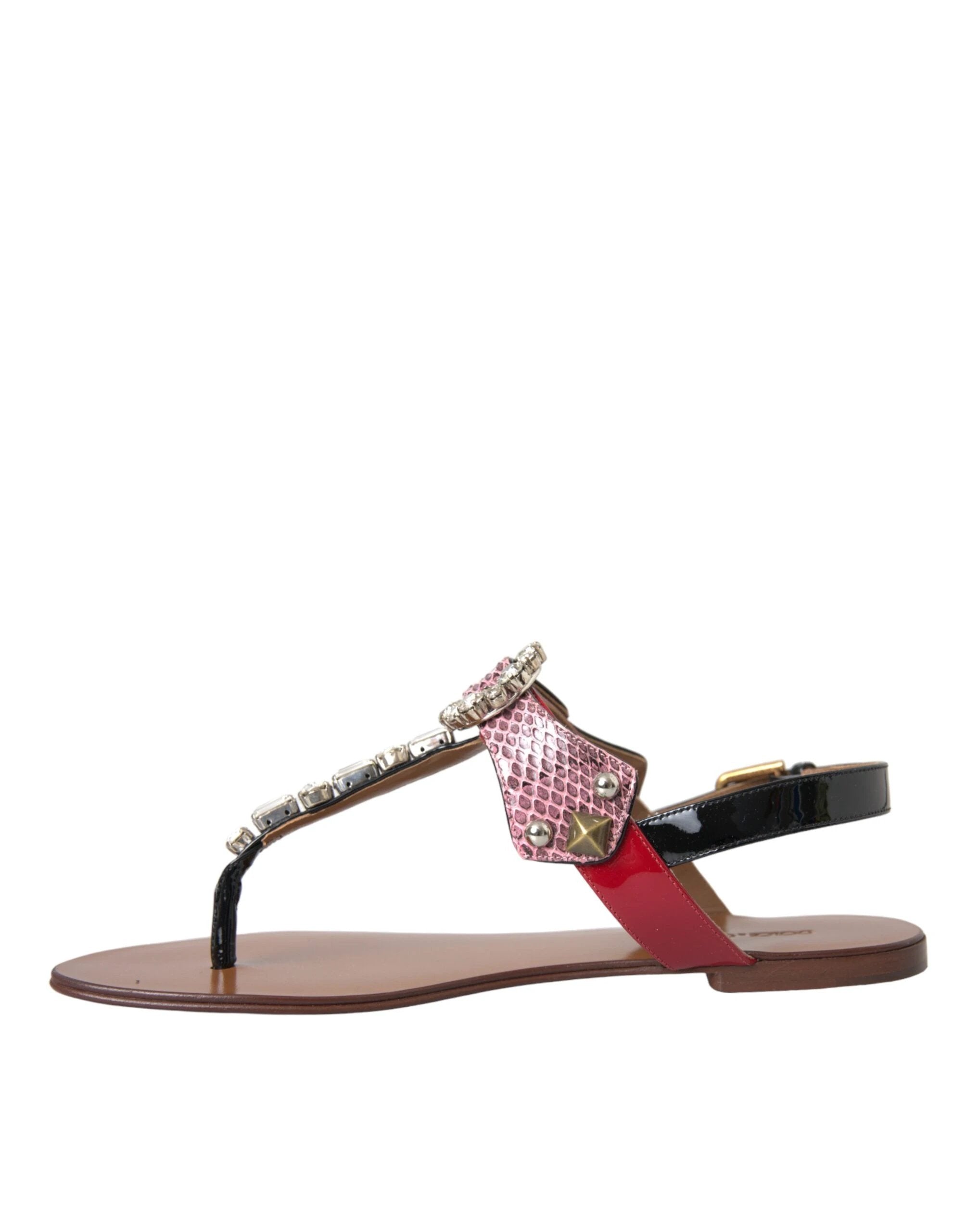 Dolce & Gabbana Multicolor Crystal Sandals Flip Flops Shoes by Dolce & Gabbana