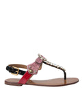 Dolce & Gabbana Multicolor Crystal Sandals Flip Flops Shoes by Dolce & Gabbana