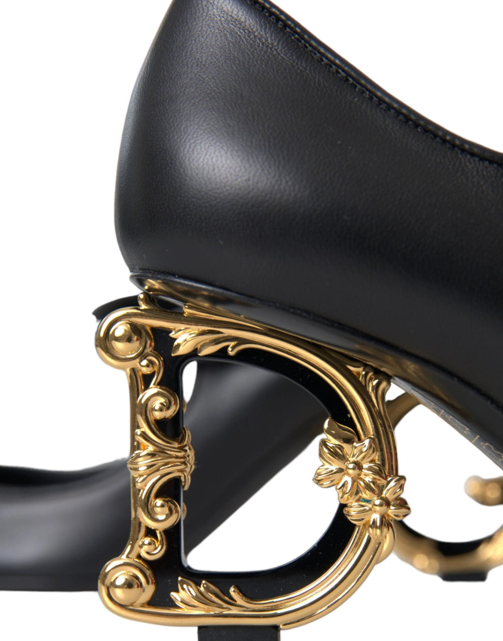 Dolce & Gabbana Black Leather Logo Heels Mary Janes Pumps Shoes by Dolce & Gabbana