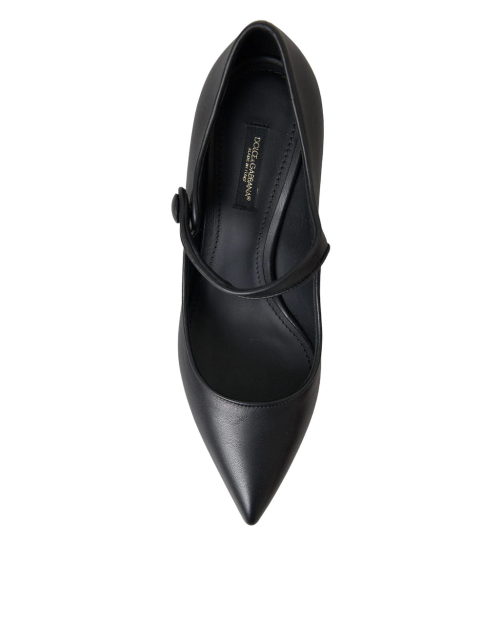 Dolce & Gabbana Black Leather Logo Heels Mary Janes Pumps Shoes by Dolce & Gabbana