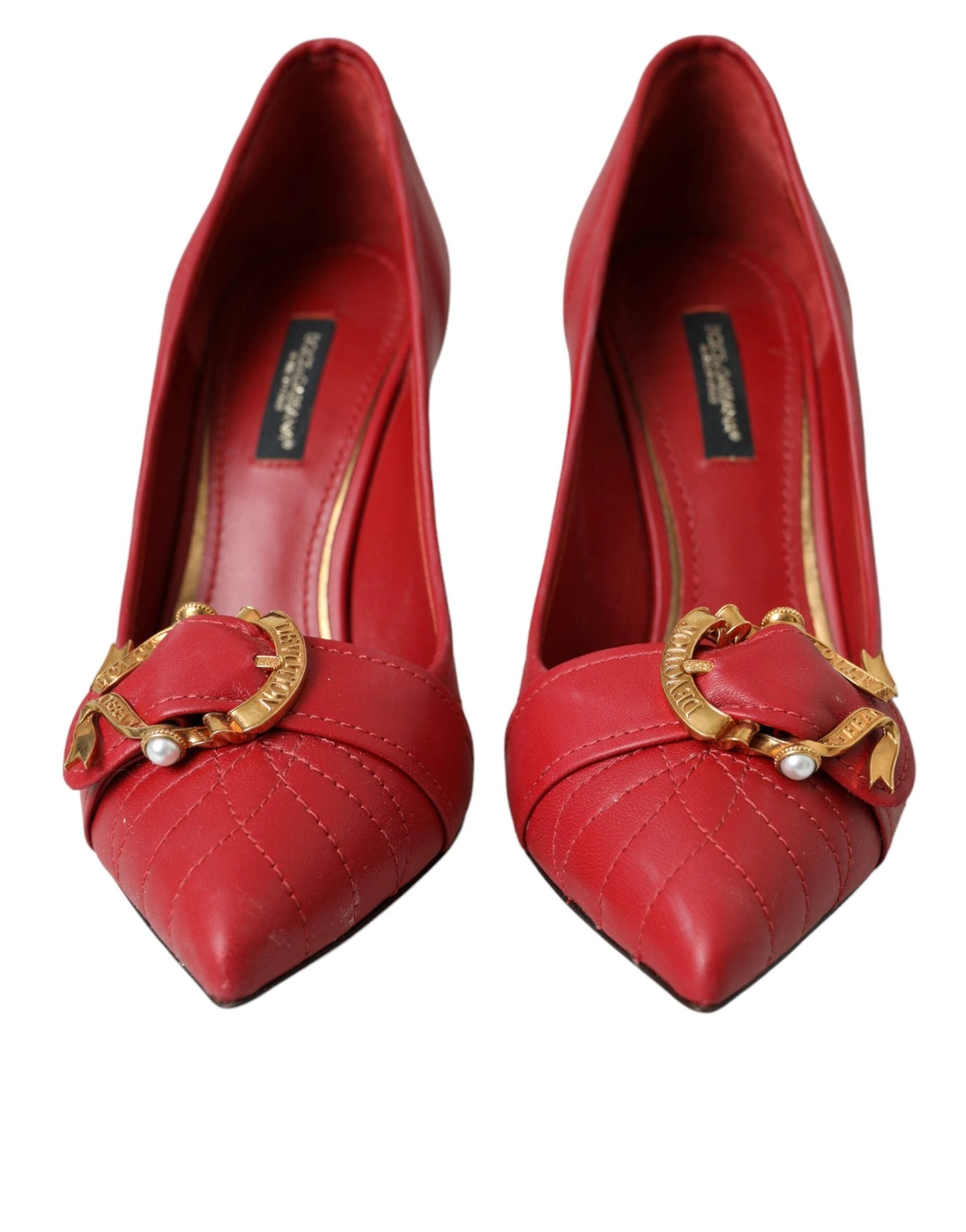 Dolce & Gabbana Red Devotion Leather Heels Pumps Shoes by Dolce & Gabbana