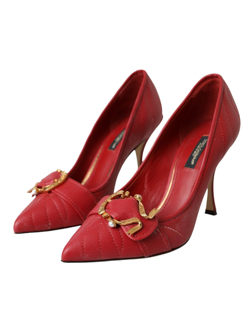 Dolce & Gabbana Red Devotion Leather Heels Pumps Shoes by Dolce & Gabbana