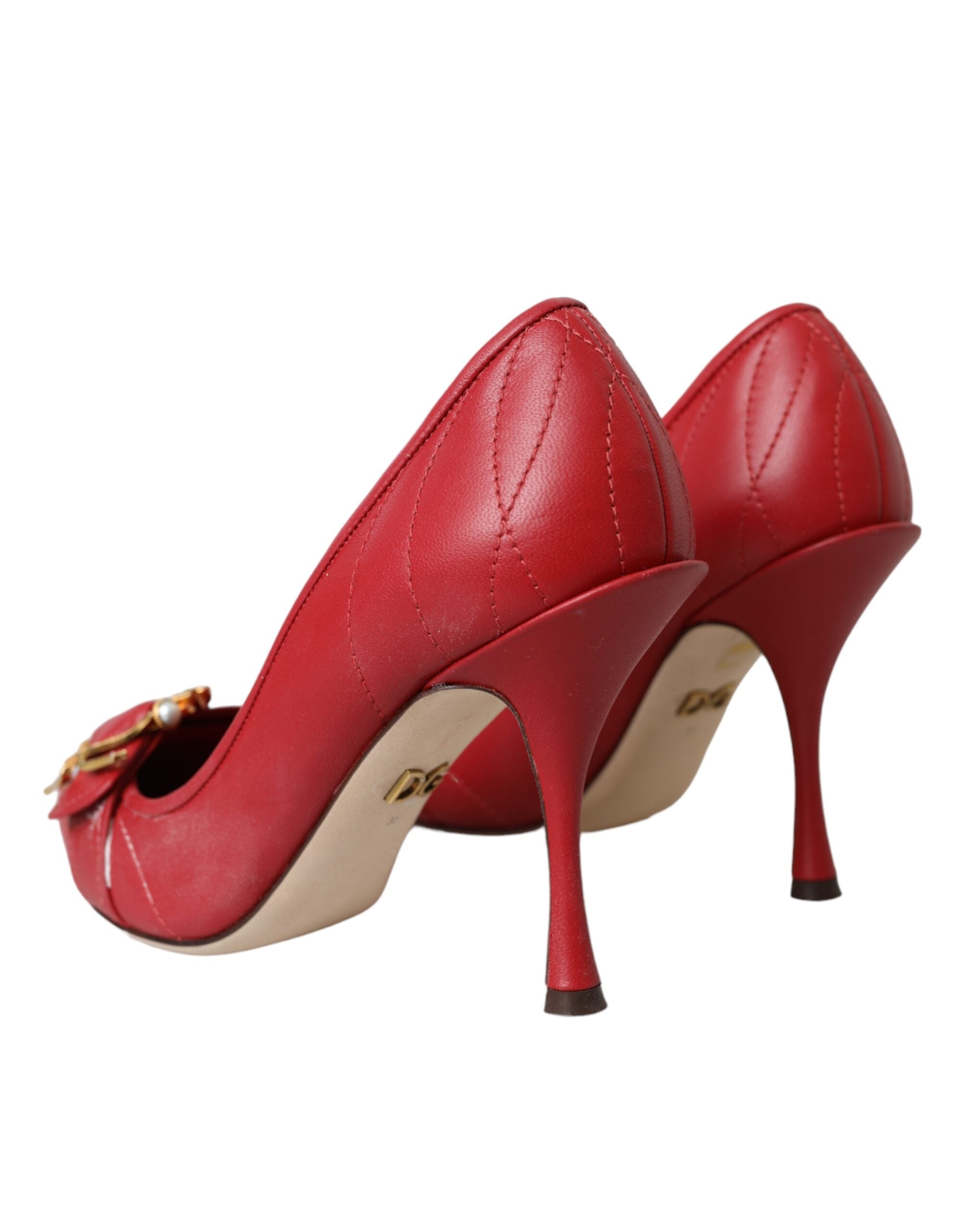 Dolce & Gabbana Red Devotion Leather Heels Pumps Shoes by Dolce & Gabbana