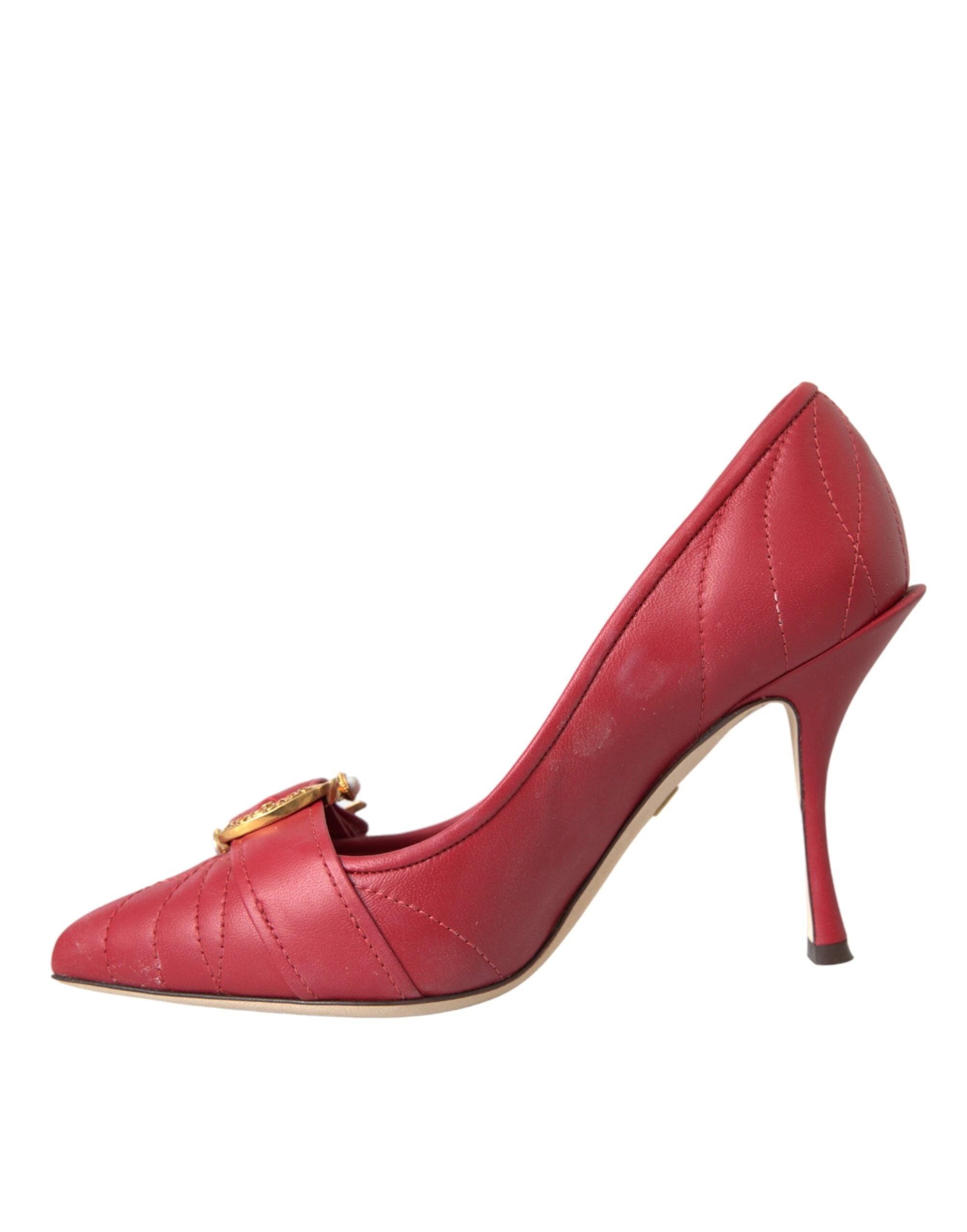 Dolce & Gabbana Red Devotion Leather Heels Pumps Shoes by Dolce & Gabbana