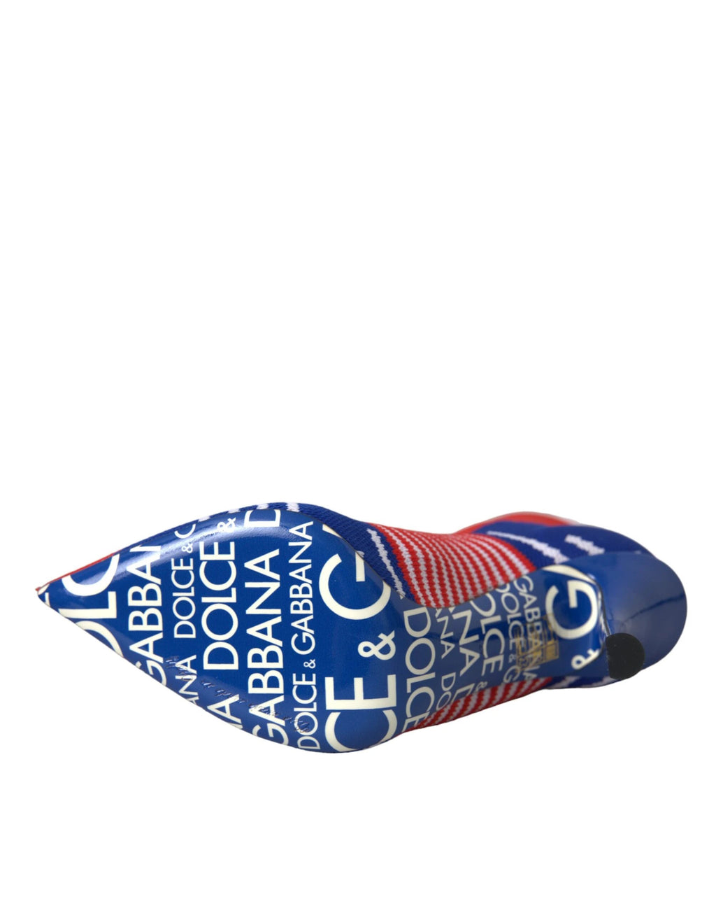 Dolce & Gabbana Red Blue Stretch Sock Style Ankle Boots Logo Shoes by Dolce & Gabbana