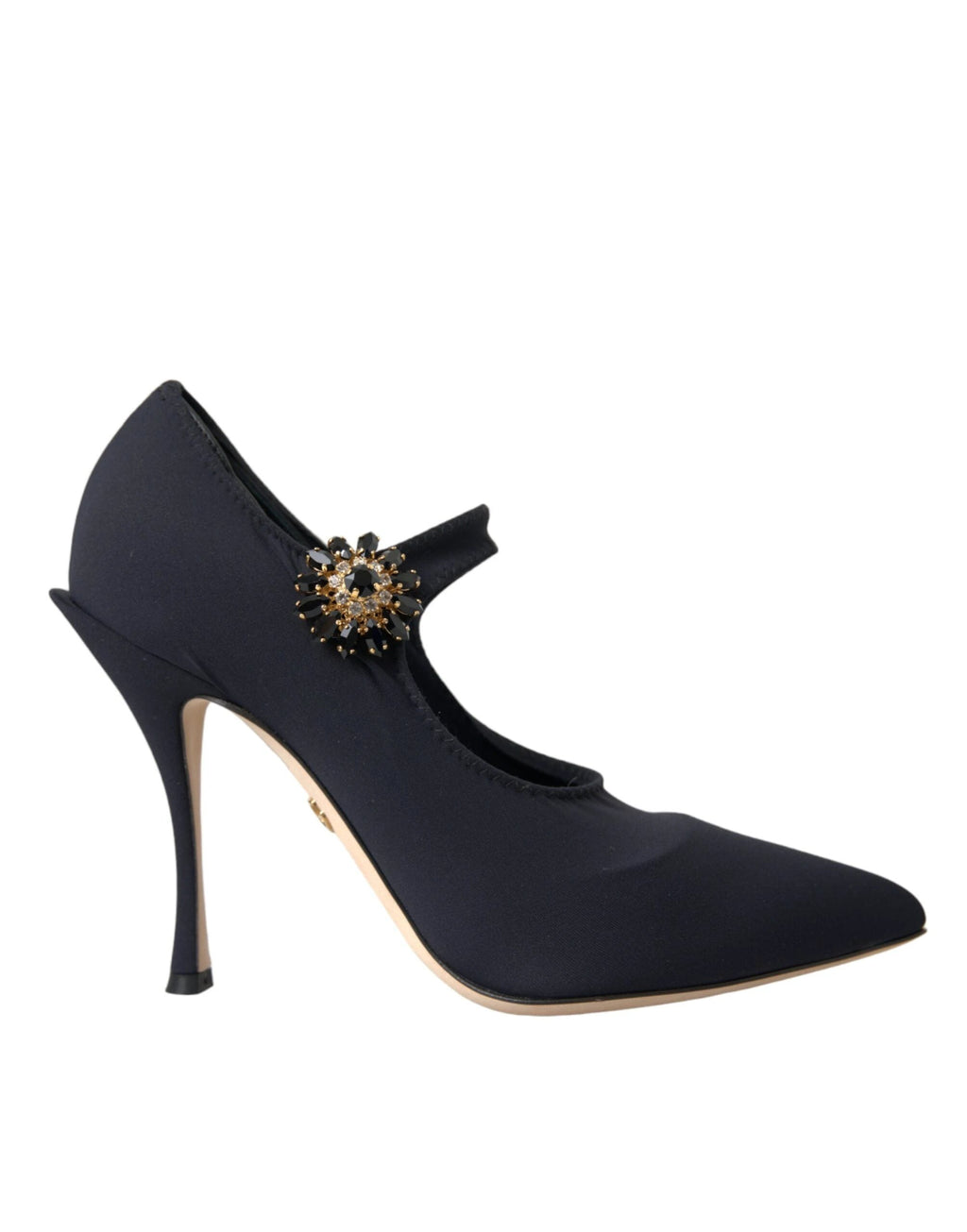 Dolce & Gabbana Black Mary Jane Jersey Crystal Pumps Shoes by Dolce & Gabbana