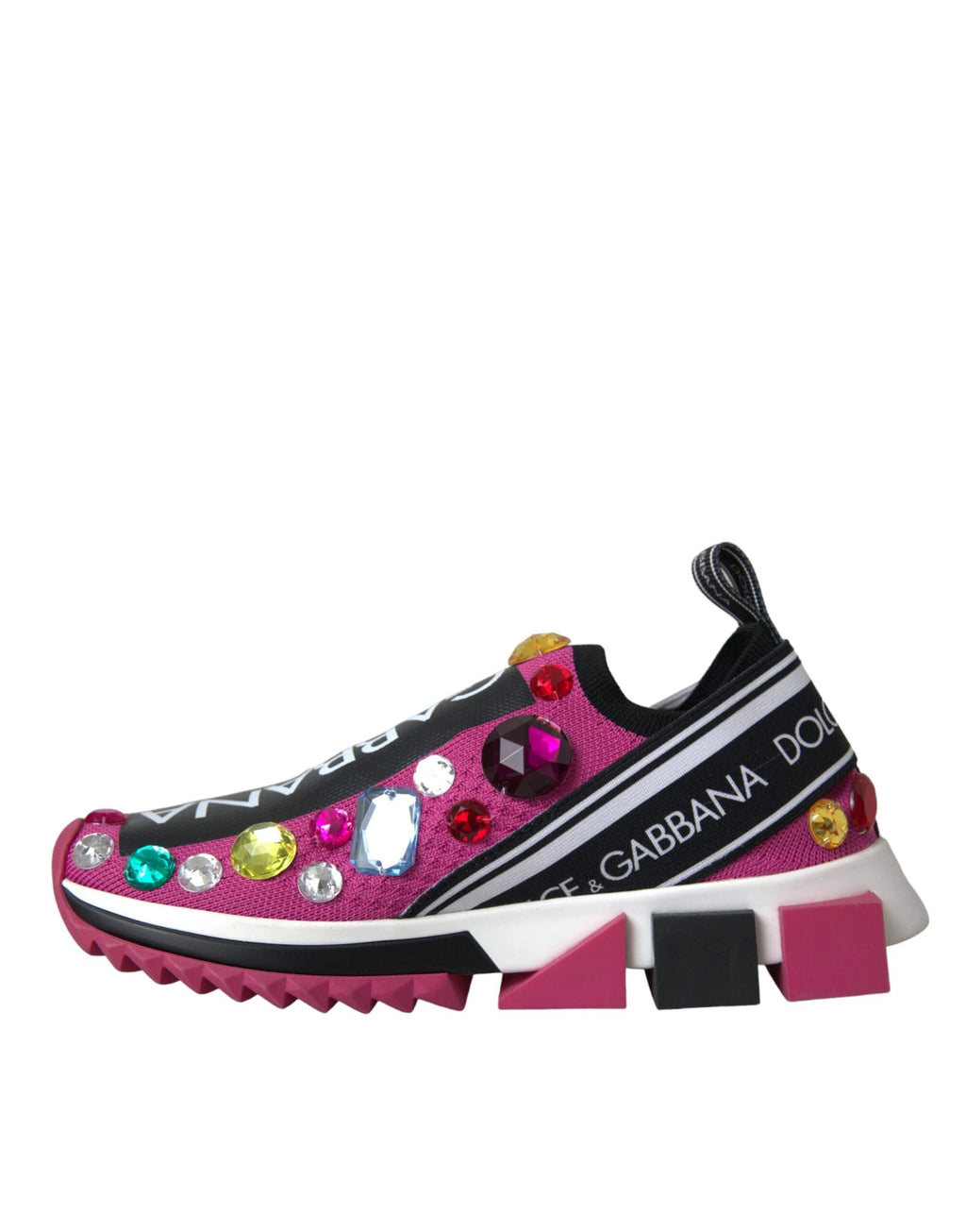 Dolce & Gabbana Pink Sorrento Crystals Sneakers Shoes by Dolce & Gabbana