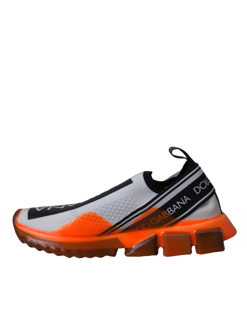 Dolce & Gabbana Black White Orange Slip On Sorrento Sneakers Shoes by Dolce & Gabbana