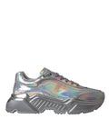 Dolce & Gabbana Silver Iridescent DAYMASTER Leather Sneakers Shoes by Dolce & Gabbana